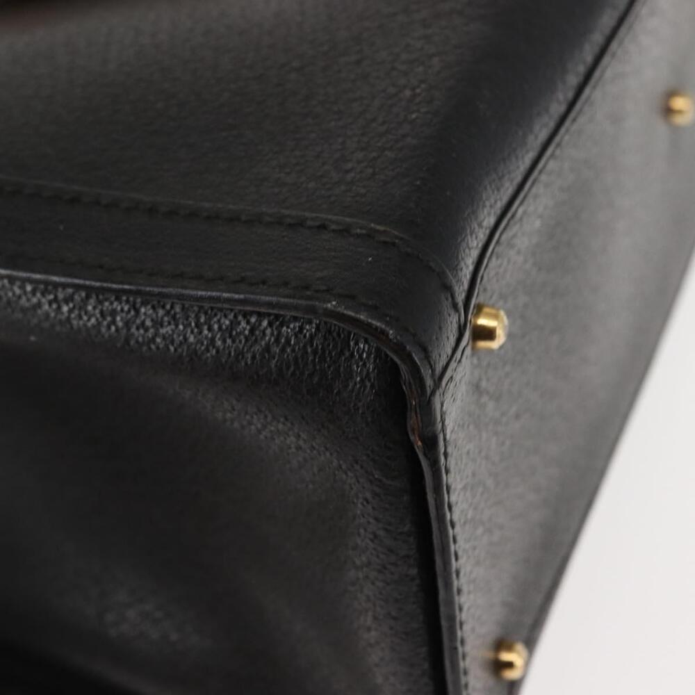 GUCCI Bamboo Hand Bag Leather Black Auth ep11149 - Picture 15 of 16